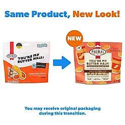 Primal You're My Butter Half Chicken & Peanut Butter with Goat Milk Flavored Crunchy Dog Treats, 2-oz bag slide 2 of 6