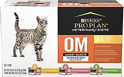 Purina Pro Plan Veterinary Diets OM Overweight Management Savory Selects Variety Pack Wet Cat Food, 5.5-oz, case of 24