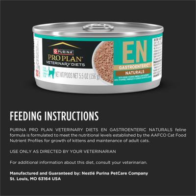 Show full view: Purina Pro Plan Veterinary Diets EN Gastroenteric Naturals Wet Cat Food, 5.5-oz, case of 24 slide 9 of 12