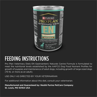 Show full view: Purina Pro Plan Veterinary Diets EN Gastroenteric Naturals Wet Dog Food, 13.4-oz, case of 12 slide 9 of 12