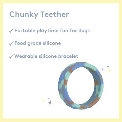 Show full view: Sweet Paws Silicone Chunky Teether Dog Chew Toy, Azure slide 4 of 11