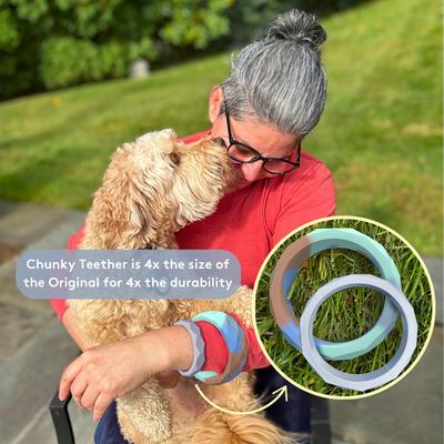 Show full view: Sweet Paws Silicone Chunky Teether Dog Chew Toy, Blush Pink slide 7 of 11