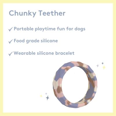 Show full view: Sweet Paws Silicone Chunky Teether Dog Chew Toy, Blush Pink slide 4 of 11