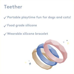 Sweet Paws Silicone Teether Dog Chew Toy, Sea Glass