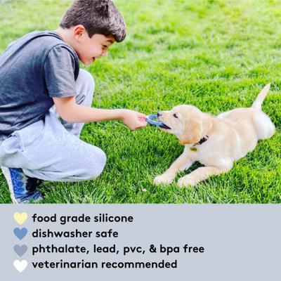 Show full view: Sweet Paws Silicone Teether Dog Chew Toy, Mocha slide 6 of 10