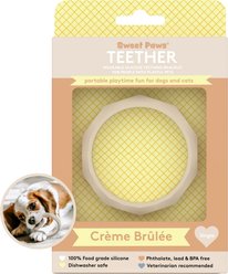 Sweet Paws Silicone Teether Dog Chew Toy, Creme Brulee