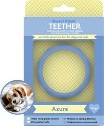 Sweet Paws Silicone Teether Dog Chew Toy, Azure