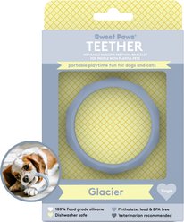 Sweet Paws Silicone Teether Dog Chew Toy, Glacier