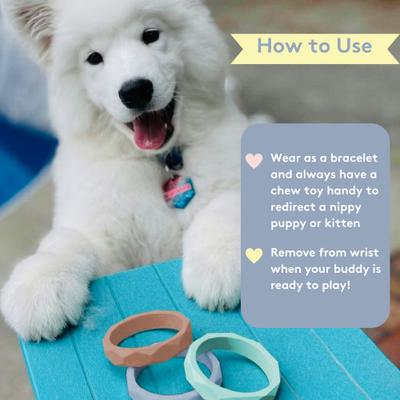 Show full view: Sweet Paws Silicone Teether Dog Chew Toy, Blush Pink slide 5 of 10