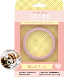 Sweet Paws Silicone Teether Dog Chew Toy, Blush Pink