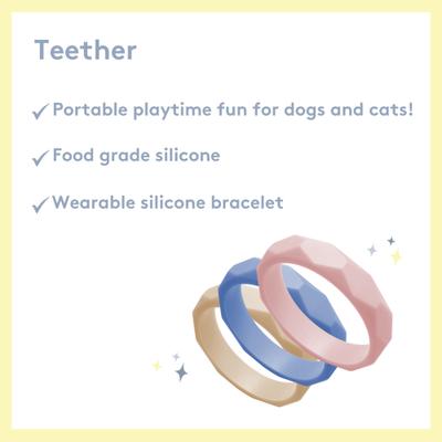 Show full view: Sweet Paws Silicone Teether Dog Chew Toy, Blush Pink slide 4 of 10