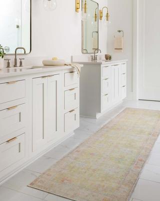 Show full view: Livabliss Kemer Machine Washable Dog Area Rug, Grass Green/Light Pink/Pale Blue/Dusty Pink/Orange/White, 5.25 x 7-ft slide 2 of 7