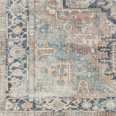 Show full view: Livabliss Kemer Machine Washable Dog Area Rug, Seafoam/Rust/Navy/Yellow/Pale Blue, 6.58 x 9-ft slide 7 of 8