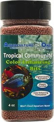 Aquaculture-One Tropical Community Color Enhancing Bits Fish Food, 4-oz bottle