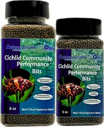 Aquaculture-One Cichlid Community Performance Bits Fish Food, 8-oz bottle