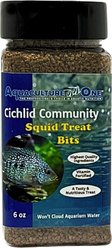 Aquaculture-One Cichlid Community Squid Treat Bits Fish Treats, 6-oz bottle