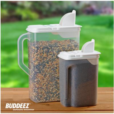 Show full view: Buddeez Double Pack of 8-qt & 3.5-qt Bird Seed Dispenser, 2 count slide 2 of 5