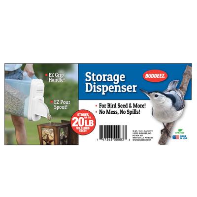 Show full view: Buddeez Bird Seed Dispenser with Double Pour Spout, 16-qt slide 3 of 5