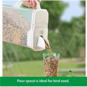 Buddeez Bird Seed Dispenser with Double Pour Spout, 8-qt