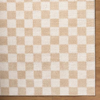 Show full view: Livabliss Fossay Shag Checker Machine Washable Dog Area Rug, Light Beige/Beige, 6.58 x 9-ft slide 7 of 7
