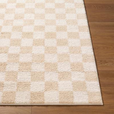 Show full view: Livabliss Fossay Shag Checker Machine Washable Dog Area Rug, Light Beige/Beige, 6.58 x 9-ft slide 4 of 7