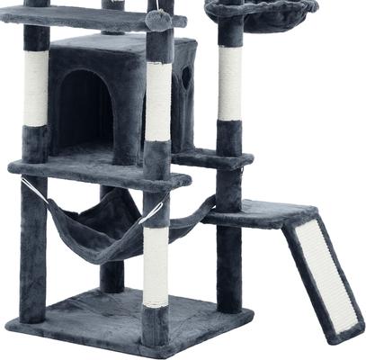 Show full view: Wooflex Indoor Multi-Level Climbing Tower 75-in Flannel Kitten & Cat Tree & Condo, 19.3 x 19.3 x 74.5-in, Dark Grey slide 7 of 9