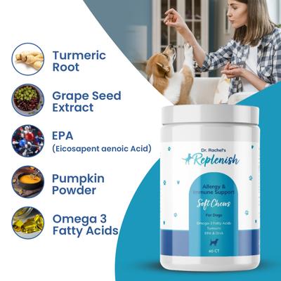 Show full view: Replenish Allergy & Immune Itch Relief Soft Chew Supplement for Dogs, 60 count slide 3 of 8