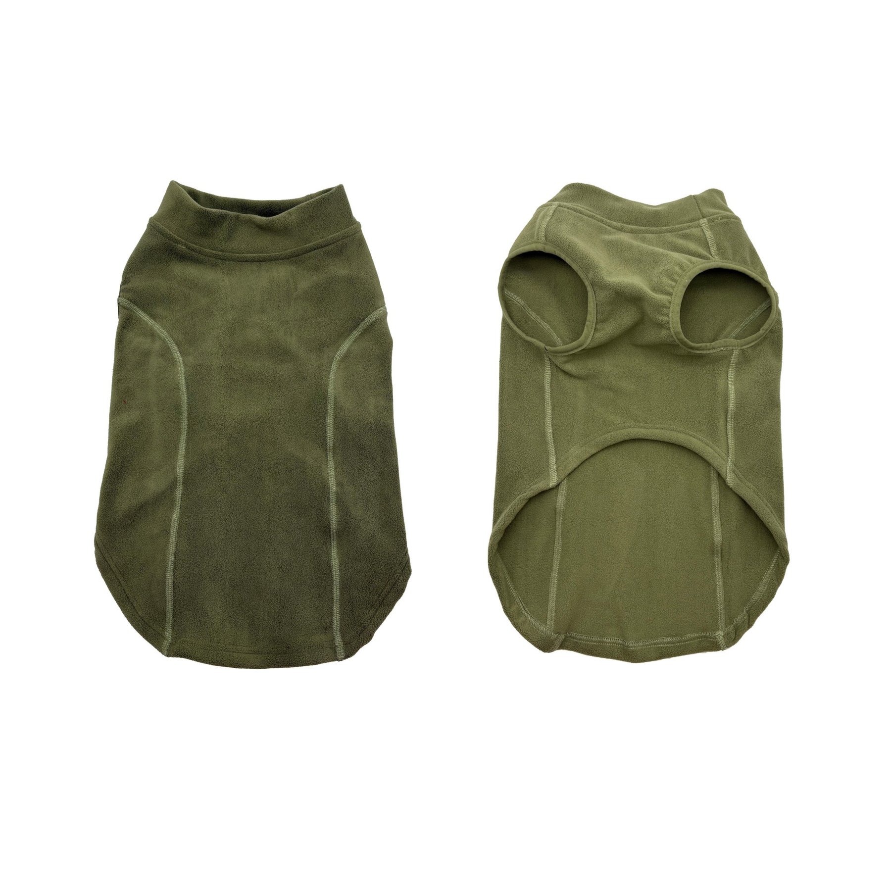 Hip Doggie Base Layer Fleece Pullover Dog Coat, Olive Green, X-Small