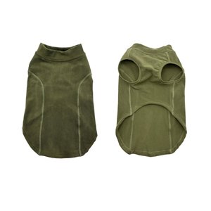 Hip Doggie Base Layer Fleece Pullover Dog Coat, Olive Green, Large