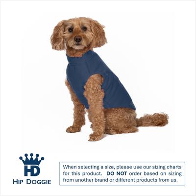 Show full view: Hip Doggie Base Layer Fleece Pullover Dog Coat, Navy, X-Small slide 2 of 8