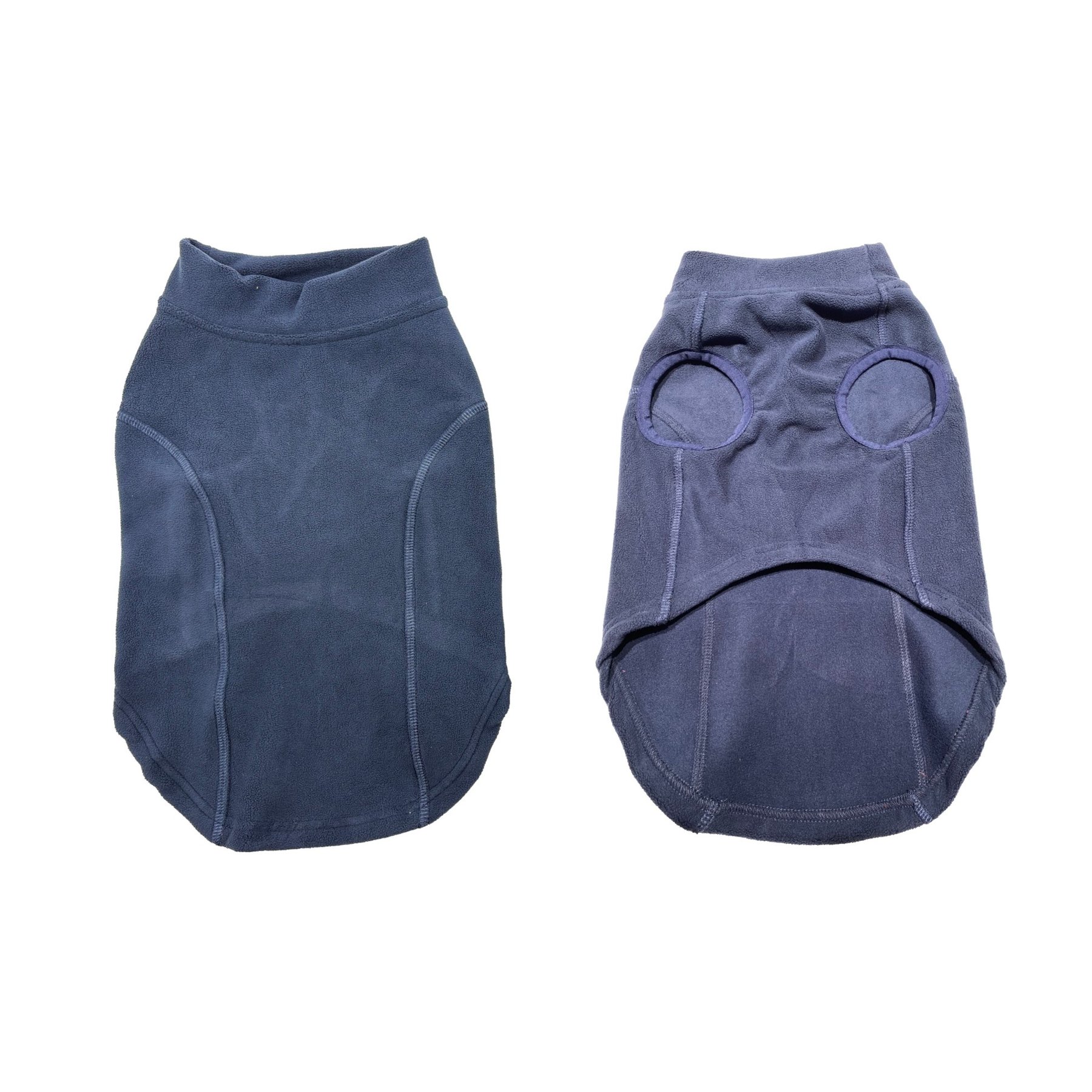 Hip Doggie Base Layer Fleece Pullover Dog Coat, Navy, Small