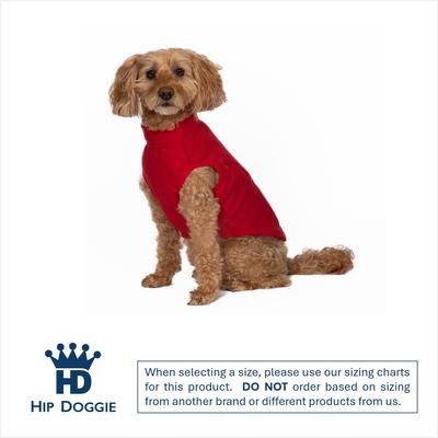 Show full view: Hip Doggie Base Layer Fleece Pullover Dog Coat, Red, Small slide 2 of 8