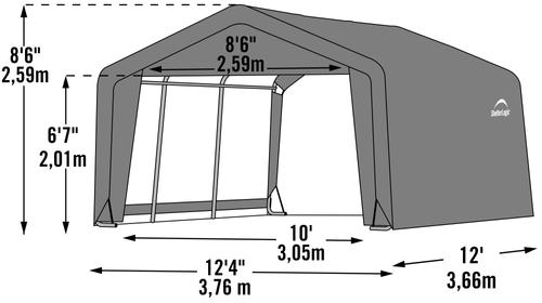 Show full view: ShelterLogic 3-in-1 Horse Loafing Shed, Brown, 12 x 12 x 8-ft slide 3 of 10