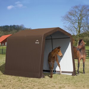 ShelterLogic 3-in-1 Horse Loafing Shed, Brown, 10 x 10 x 8-ft