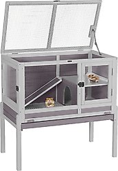 Aivituvin AIR53-DG Small Pet Wooden Hutch, Gray, 39.6-L