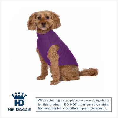 Show full view: Hip Doggie Base Layer Fleece Pullover Dog Coat, Purple, Small slide 3 of 9