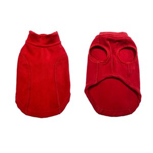 Hip Doggie Base Layer Fleece Pullover Dog Coat, Red, Small