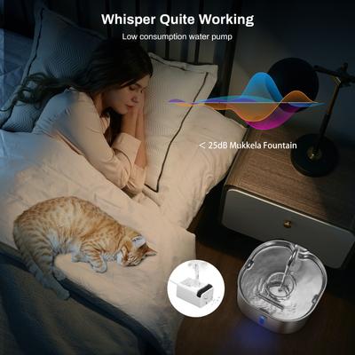 Show full view: NautyPaws Automatic Stainless Steel Cat Water Fountain, 2.2-L slide 6 of 8