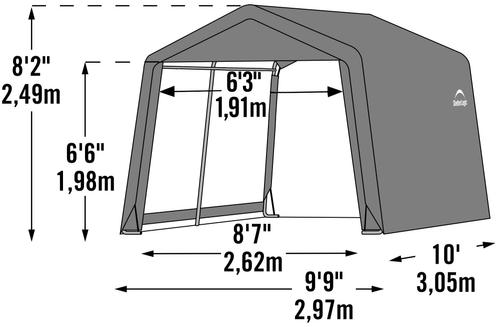 Show full view: ShelterLogic 3-in-1 Horse Loafing Shed, Brown, 10 x 10 x 8-ft slide 3 of 10
