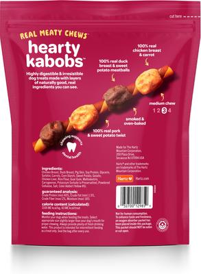 Show full view: Hartz Oinkies Hearty Kabobs with 100% Real Chicken & Duck Carrot & Sweet Potato Rawhide-Free Natural Dog Treats, 36 count slide 3 of 12
