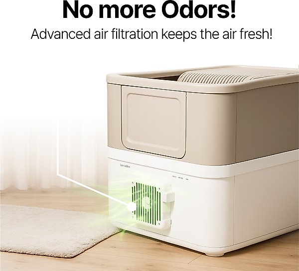 Show full view: PurrSong LavvieBox IoT HealthCare Air Filtration Manual Cat LitterBox, 19.5 x 26 x 19.3-in slide 5 of 7