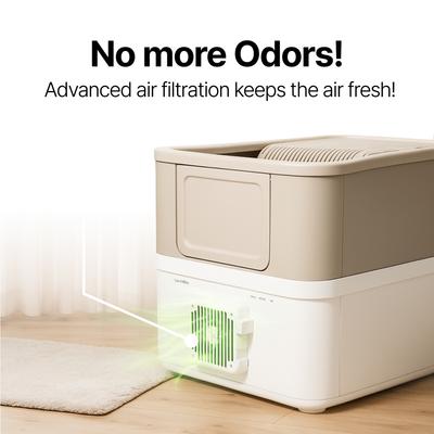 Show full view: PurrSong LavvieBox IoT HealthCare Air Filtration Manual Cat LitterBox, 19.5 x 26 x 19.3-in slide 5 of 7