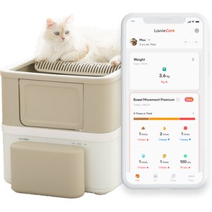 PurrSong LavvieBox IoT HealthCare Air Filtration Manual Cat LitterBox, 19.5 x 26 x 19.3-in