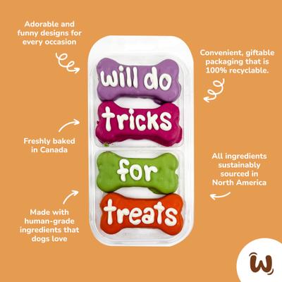 Show full view: Wufers Will Do Tricks for Treats Cookies Dog Crunchy Treats, 4-oz bag, 4 count slide 4 of 11