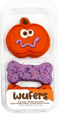 Show full view: Wufers Spooked Jack-o-Lantern Cookies Dog Crunchy Treats, 4-oz bag, 3 count slide 3 of 11