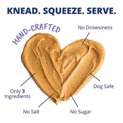 Show full view: Under the Weather PB & Chill Peanut Butter Calming Gel Supplement for Dogs, 1-oz pouch, case of 6 slide 5 of 8