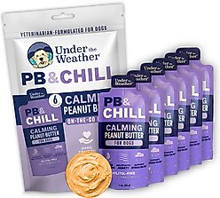 Under the Weather PB & Chill Peanut Butter Calming Gel Supplement for Dogs, 1-oz pouch, case of 6