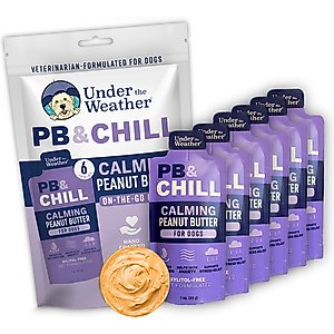 Under the Weather PB & Chill Peanut Butter Calming Gel Supplement for Dogs, 1-oz pouch, case of 6