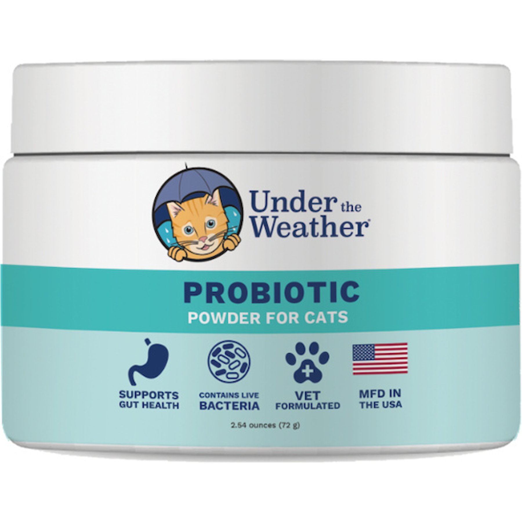 Under the Weather Probiotic Powder for Cats, 2.54-oz jar