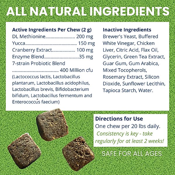 Show full view: Under the Weather Nice Grass Urine Neutralizer Soft Chew Supplement for Dogs, 60 count slide 5 of 6